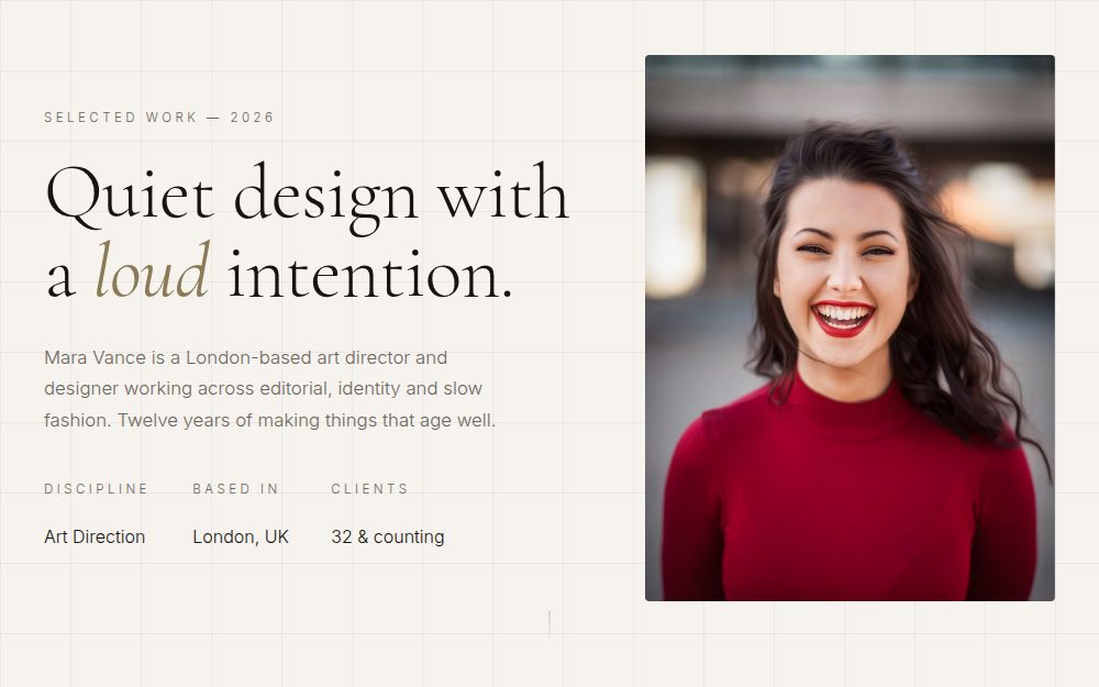 Portfolio demo · editorial
